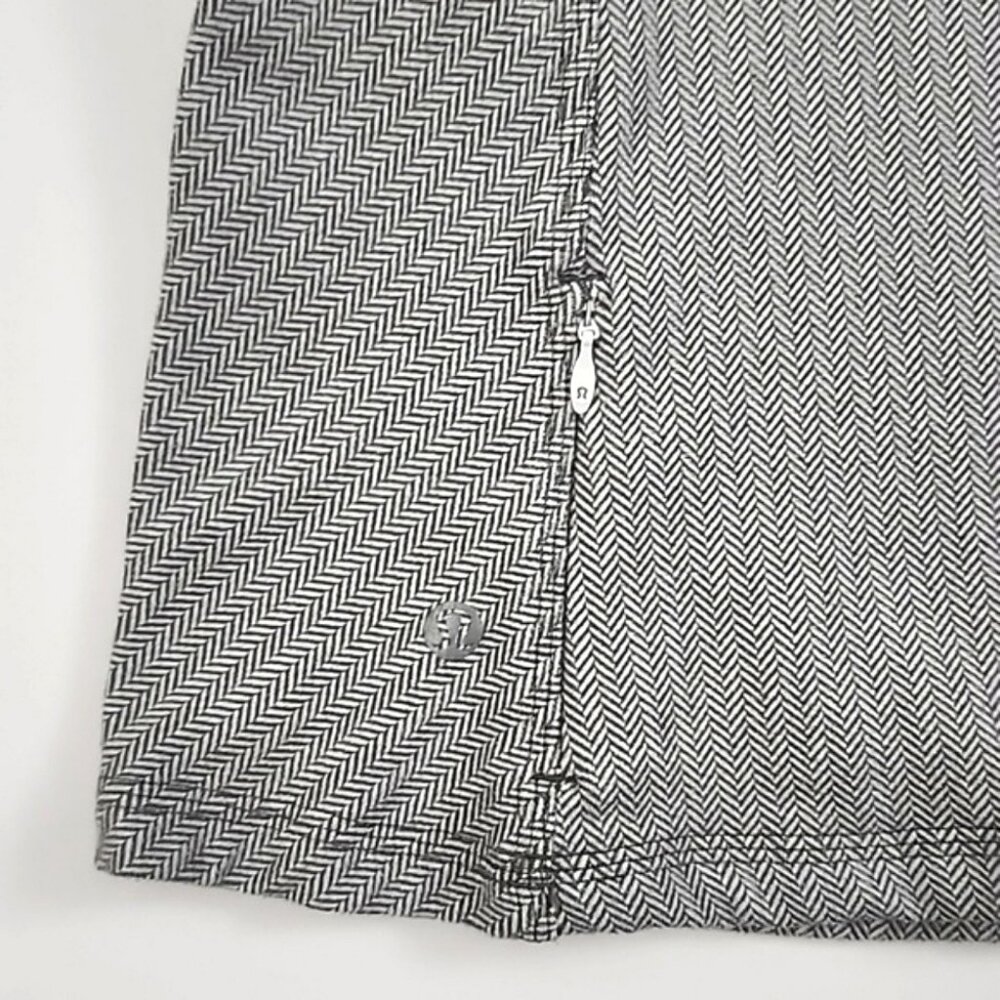 Lululemon Kanto Catch Me Long Sleeve Heathered Herringbone White Stretch Size 8 - Picture 10 of 16